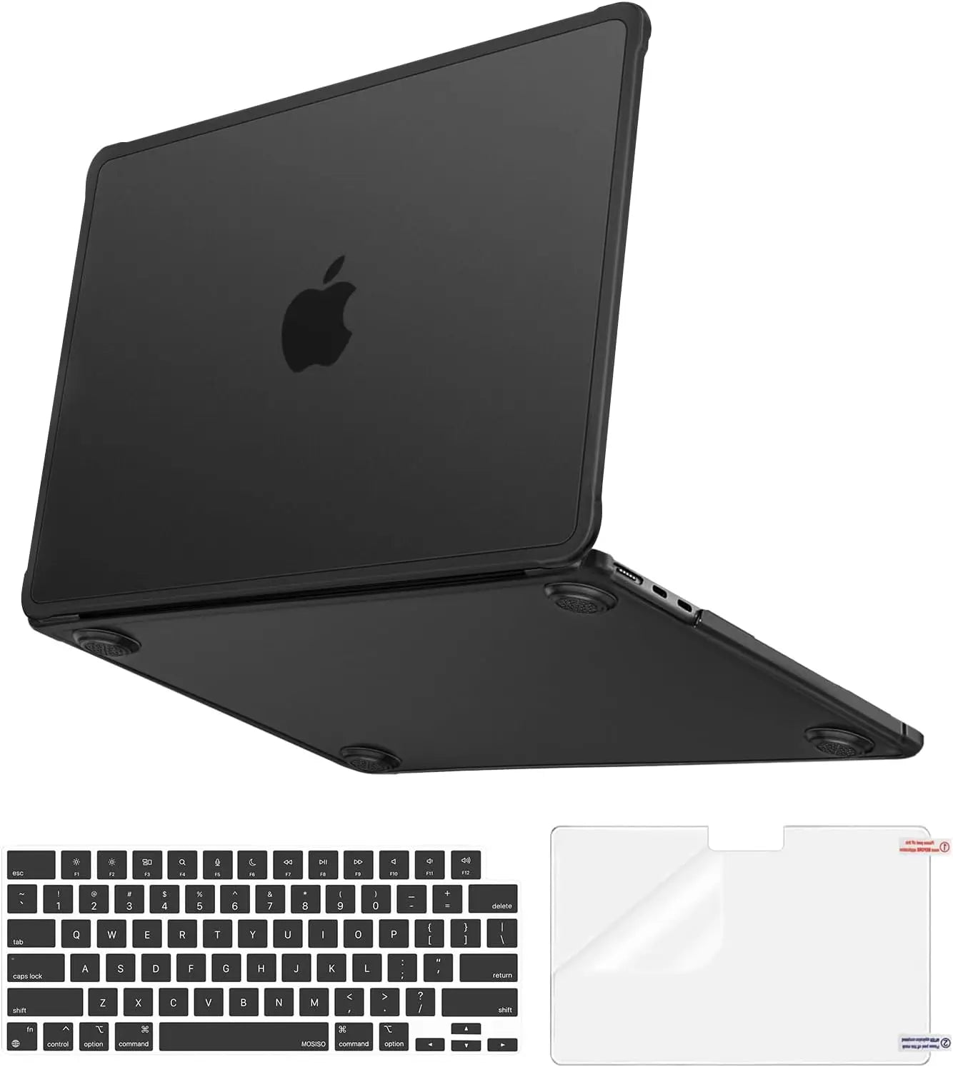 M5 Laptop Hülle für MacBook Air 13 – Schlanke Stoßfeste Hartschalen Schutzhülle Kaufschwan® Schwarz Air 13.6 M5 A3449