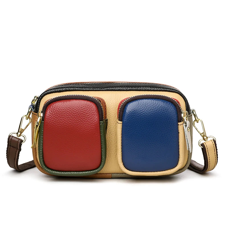 Hochwertige Leder Messenger Bag – Luxus Damen Schulter Handtasche mit Mehreren Fächern & Modische Geldbörse