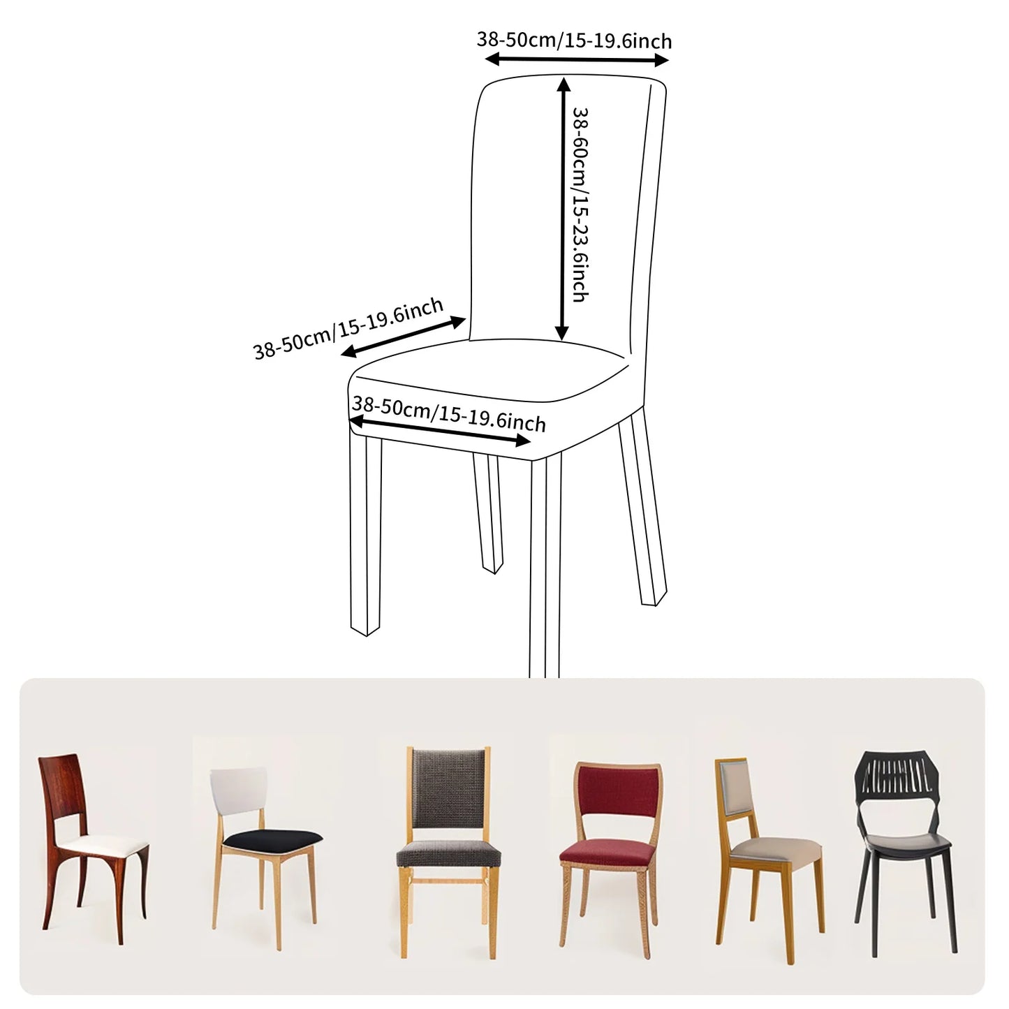 4 Stück Hoch Elastische Esszimmer Stuhlbezüge – Abnehmbare Rutschfeste Sitzschutzbezüge für Wohnzimmer, Küche & Hochzeiten Kaufschwan®