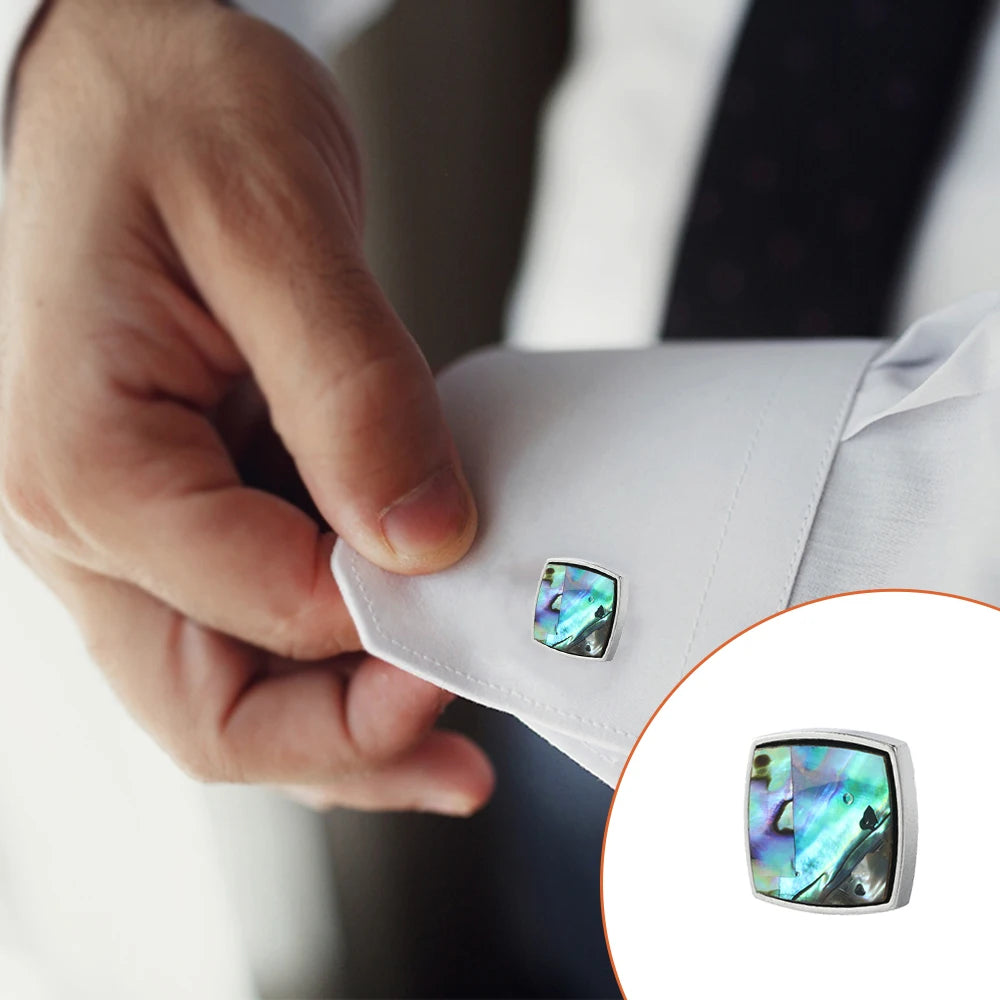 Elegante Abalone Muschel Manschettenknöpfe – Herz, Oval & Quadrat Designs | Hochwertige Herren Ärmelknöpfe für Business & Hochzeit Kaufschwan®