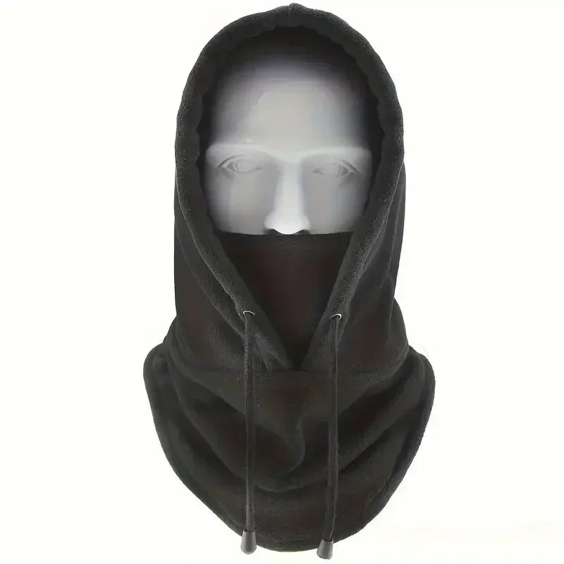 Winter Thermo-Fleece Kapuzenmütze – Winddichte Outdoor Skimaske | Unisex Halswärmer für Damen & Herren beim Radfahren & Wintersport Kaufschwan® Schwarz