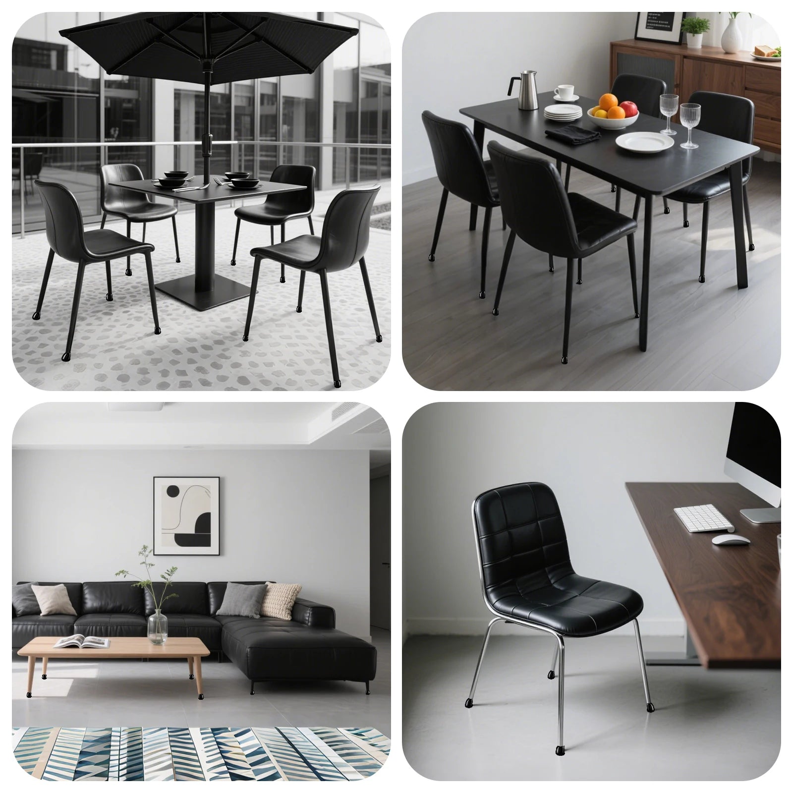 16 Stück Silikon Stuhlbein Schützer – Runde Filz Möbelkappen für 15°–25° Geneigte Stuhlbeine | Schutz für Holzböden Kaufschwan®