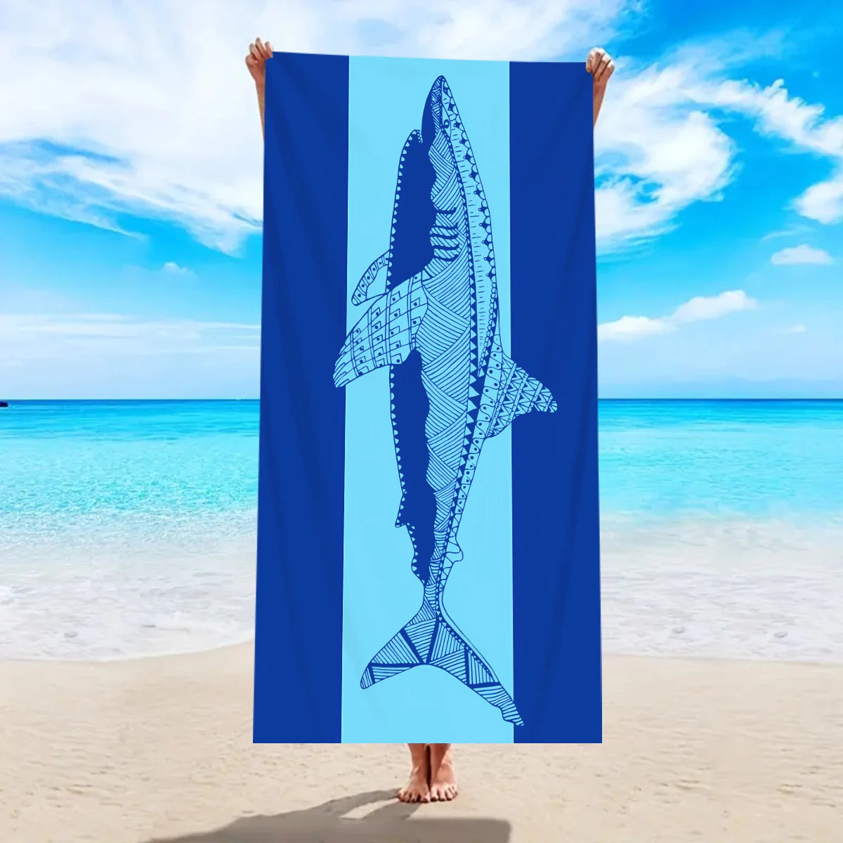 Großes Strandtuch aus Ultrafeiner Mikrofaser – Schnell Trocknend & Saugfähig | Multifunktionales Schwimm- & Reisetuch Kaufschwan® Design 11 150x75cm