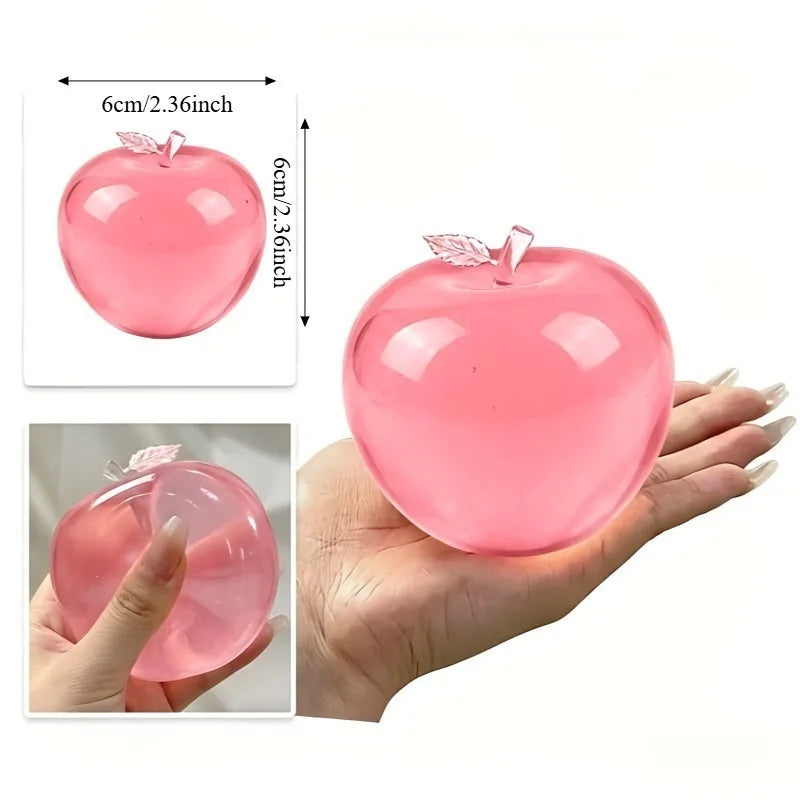 Grüner Apfel-Squishy – Weiches Transparentes Slow-Rising Sensorik- & Fidget-Knautschspielzeug für Entspannung, Stressabbau & Schreibtisch
