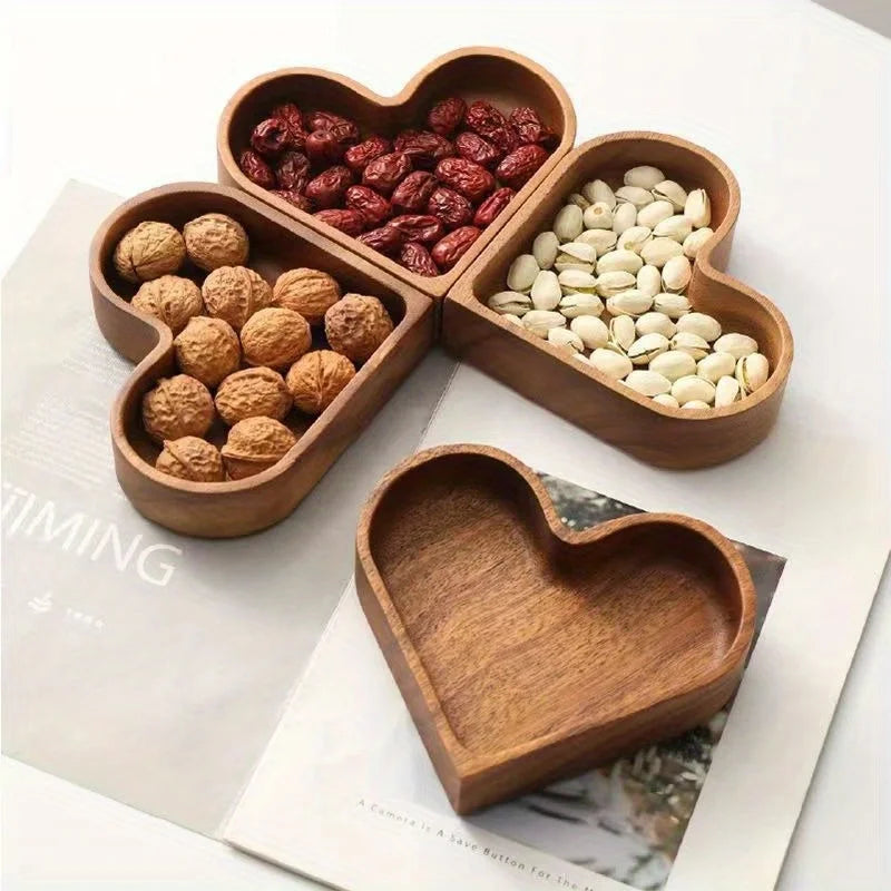Herzförmige Holz Teller – Dessert- & Sushi Serviertablett | Süßigkeiten Schale Dekorative Holzplatte für Valentinstag Kaufschwan®
