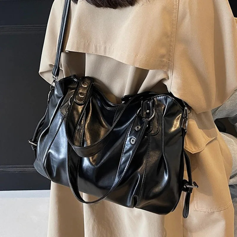 Klassische Vielseitige Damen Schultertasche für Pendler – Große Retro Handtasche | Reisetasche mit Reißverschluss Shopping Tasche Kaufschwan®