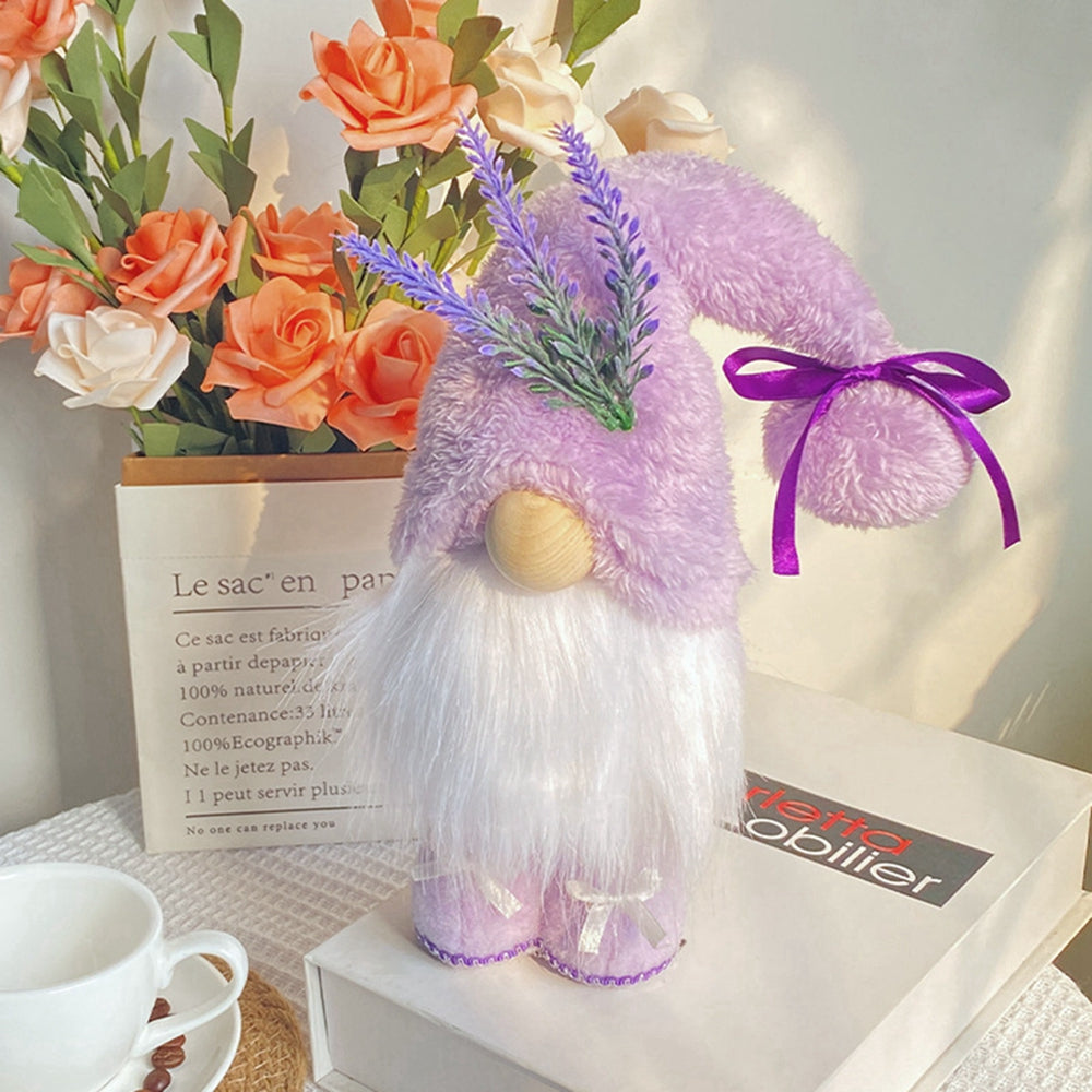 Lila Lavendel Wichtel – Handgefertigte Zwergenpuppe | Kinder Geschenk, Muttertag Deko & Schreibtisch Ornament Kaufschwan®
